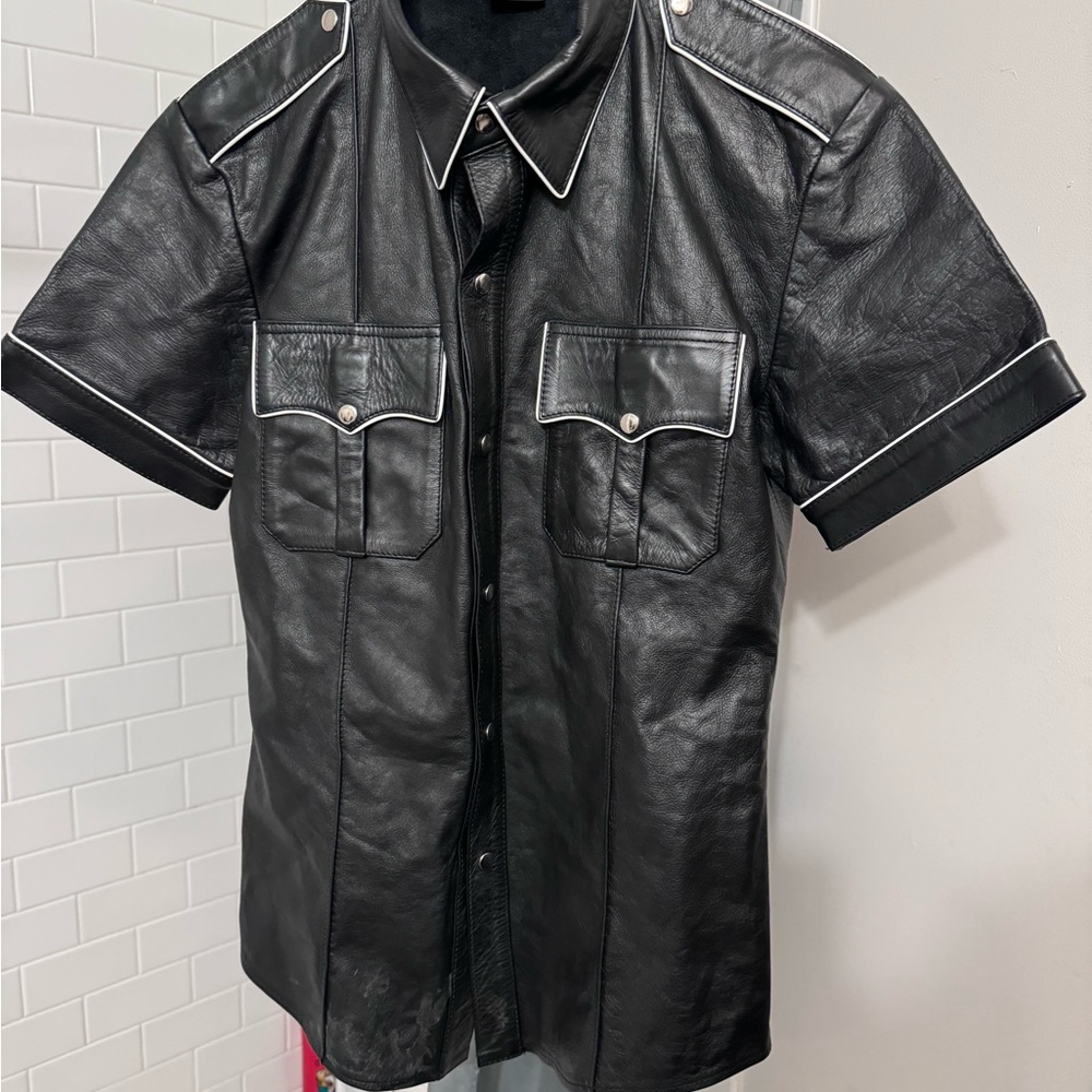 mr B leather button up